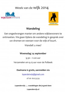Flyer WvdW Lopenderwijs Wandeling 24 sept 2014