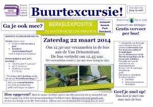 Flyer buurtexcursie Berkelexpositie Watermuseum Arnhem 22-03-2014