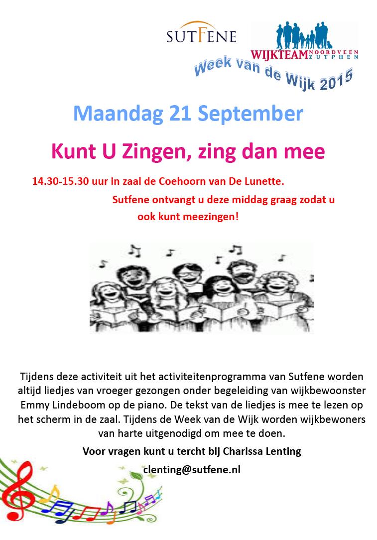 Flyer Kunt u zingen WvdW 2015