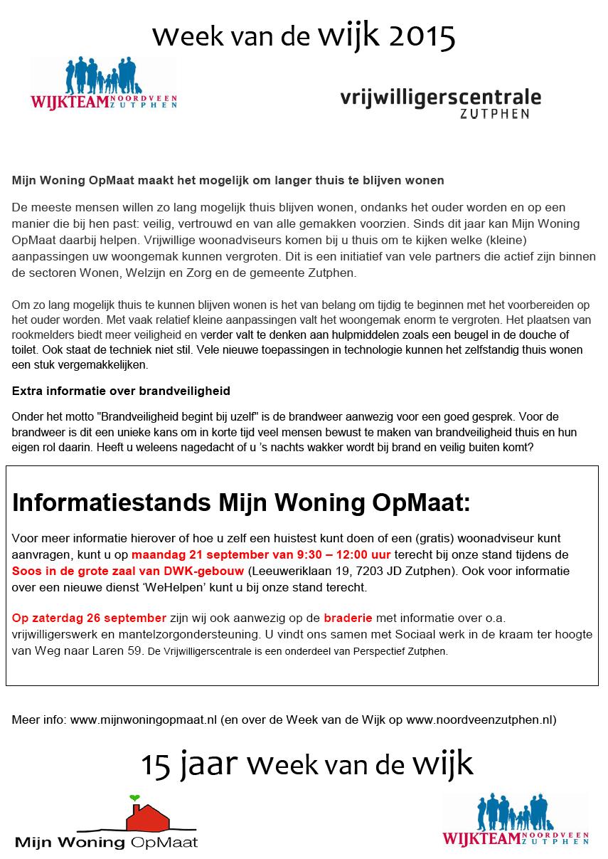 Flyer MWOM tijdens Soos DWK en op braderie WvdW 2015