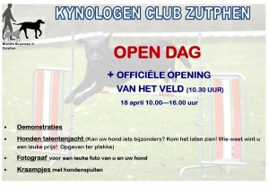 Flyer Open dag Kynologen Club Zutphen 18042015