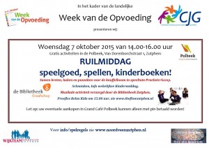 Ruilmiddag speelgoed, spellen en kinderboeken en andere activiteiten op 7 oktober in Polbeek!