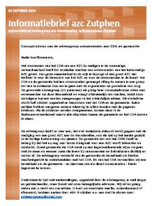 Informatiebrief adviesgroep asielzoekerscentrum Voorsterallee