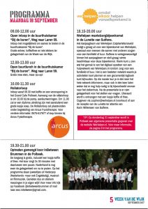 Week van de Wijk programma maandag 18 september