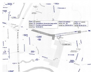 kaart fasering werkzaamheden Voorsterallee vanaf april 2014